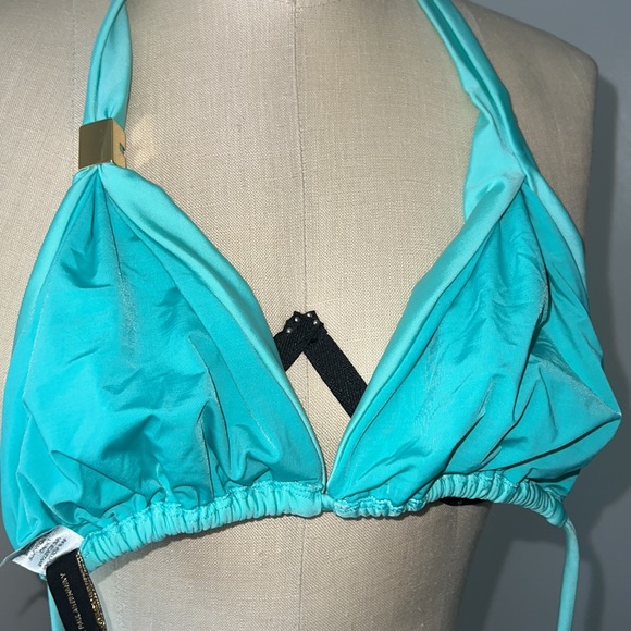 ViX by Paula Hermanny Solid Bia Tube Aqua Bikini Halter Top Sz L - NWT! - Picture 10 of 10